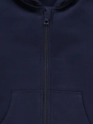 Navy Plain Zip Up Hoodie | Kids | George at ASDA
